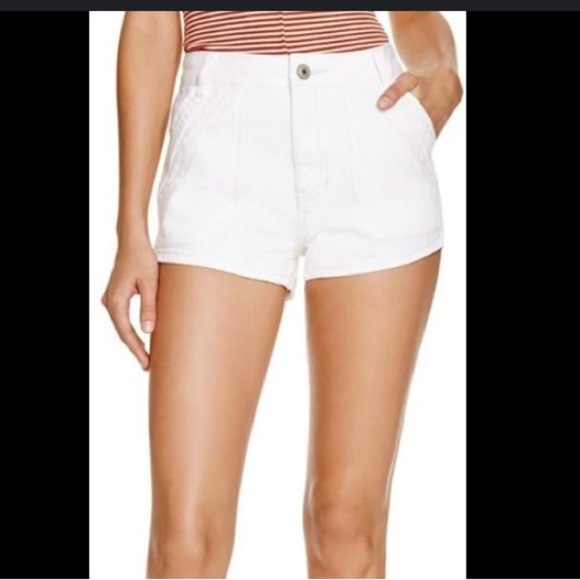 Free People White High Waist Denim Shorts - Picture 1 of 11